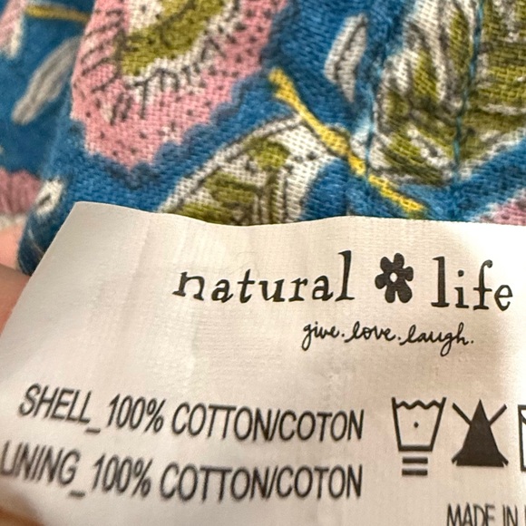 Natural Life Dakota Tie Blue Floral Jumpsuit sz L - Picture 6 of 6